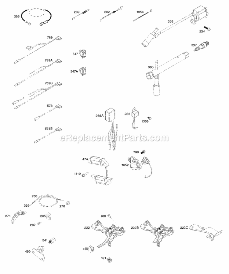 Armature Controls Electrical System Governor Spring Ignition Spark Plug Diagram and Parts List for 106232-0116-H7  Briggs and Stratton Engine